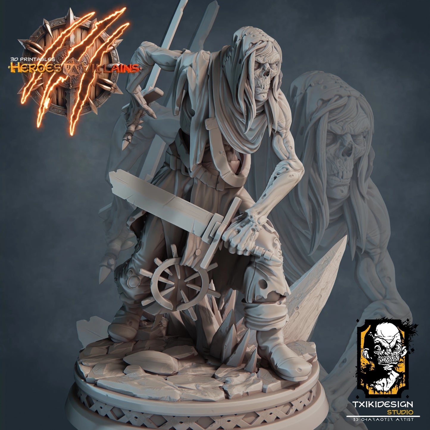 Javier Tejedor - Skeletal Knight - DnD/TTRPG Figure/Miniature