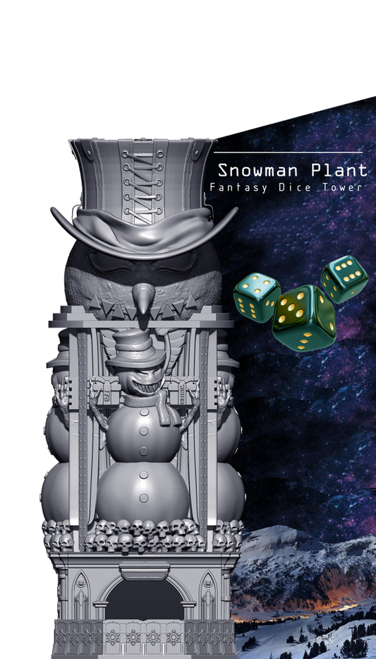 Slope3D - Snowman Dice Tower - DnD/TTRPG/Roleplaying/Wargames