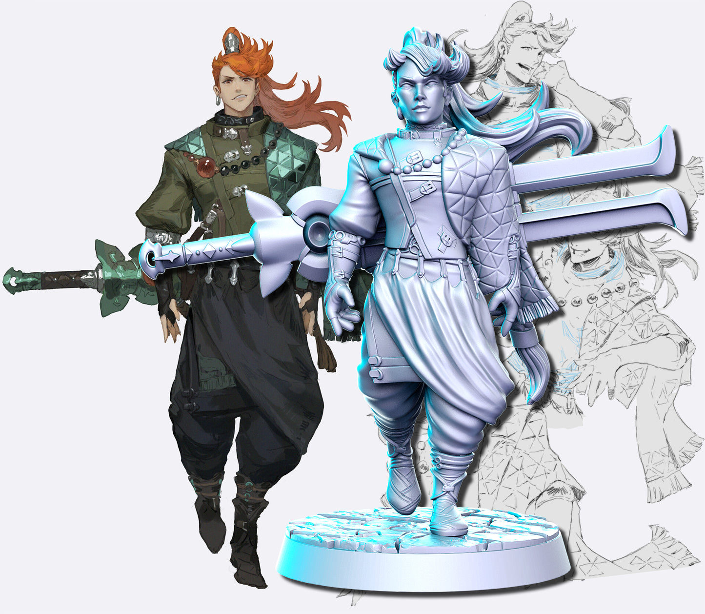 RN Estudio - Neokingdom #1 - Swordmaster Male - DnD/TTRPG Figure/Miniature