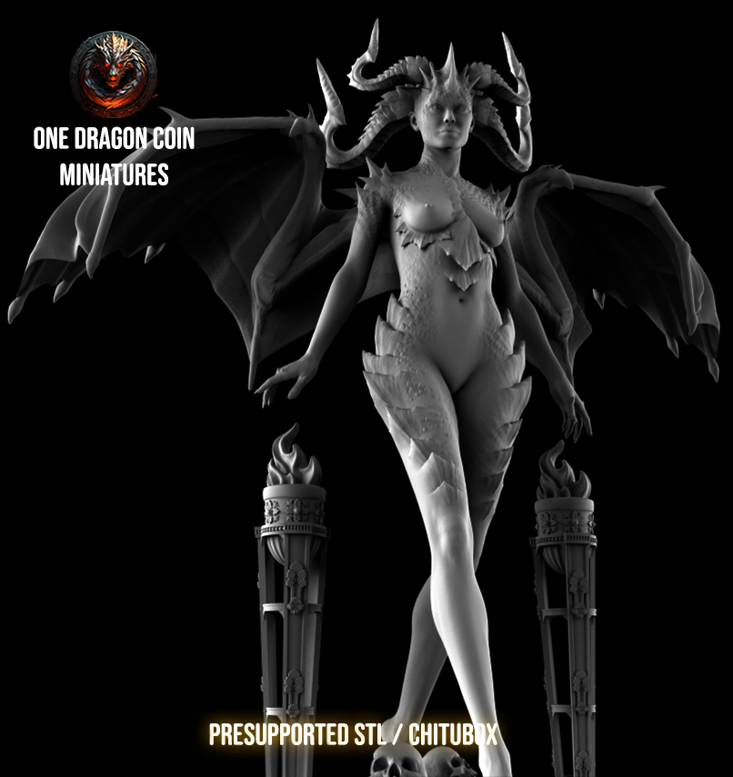 Lady Model - Zephyra, Dragonblood Queen -  75mm Pin Up/Figure/Model/Diorama