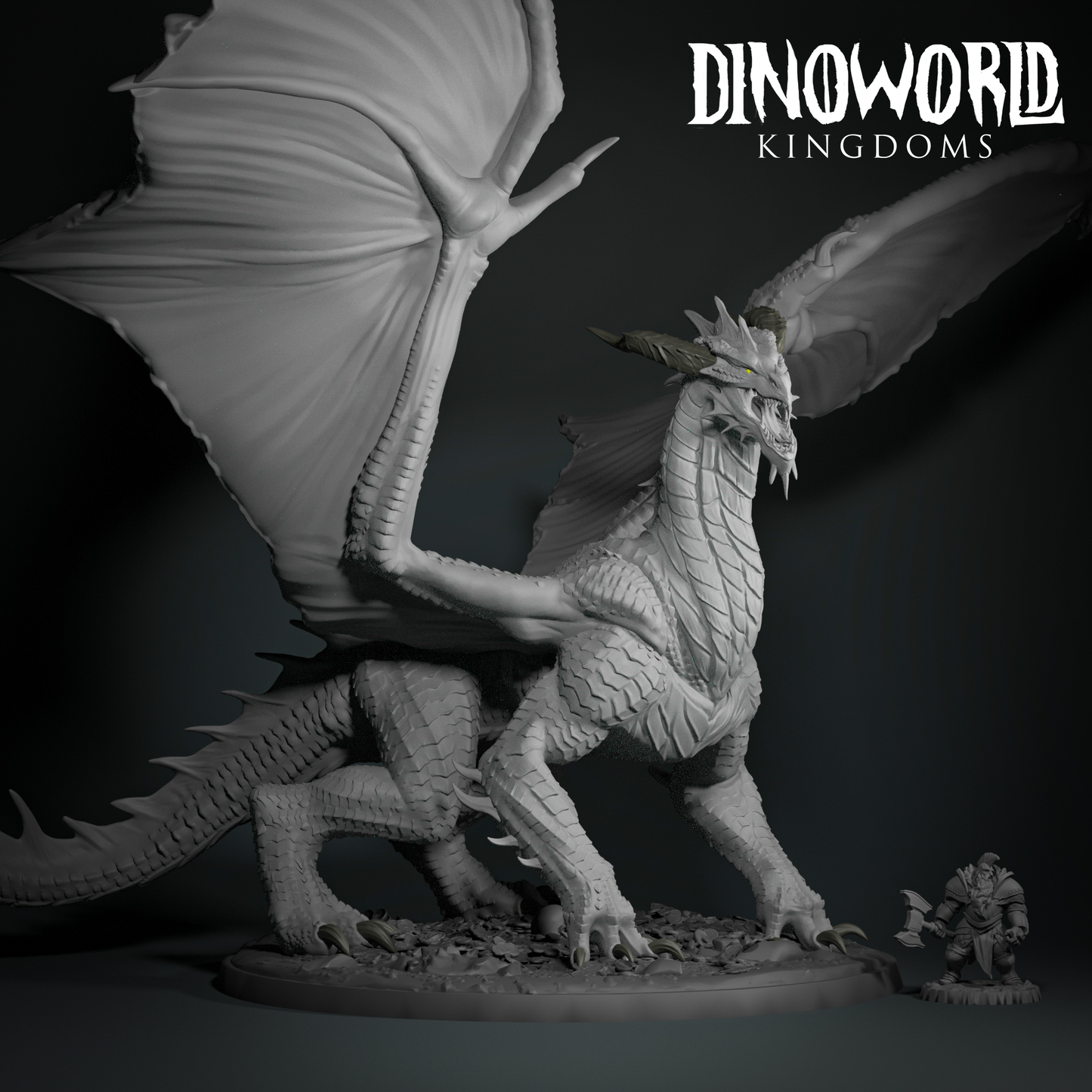 Dinoworld - Orks - Red Dragon - DnD/Pathfinder/TTRPG Figure Miniature