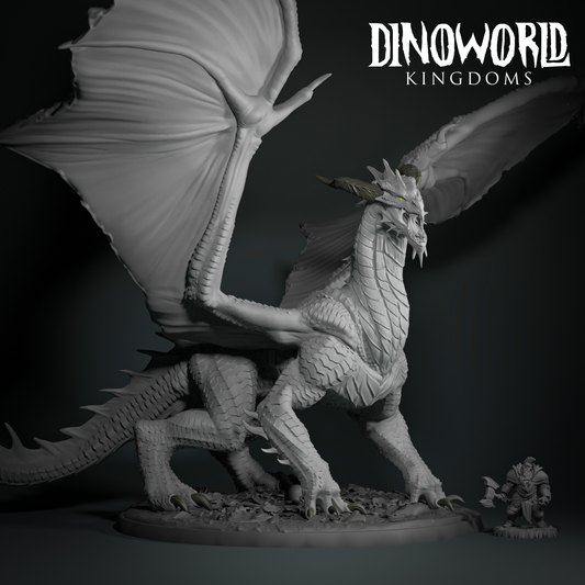 Dinoworld - Orks - Red Dragon - DnD/Pathfinder/TTRPG Figure Miniature