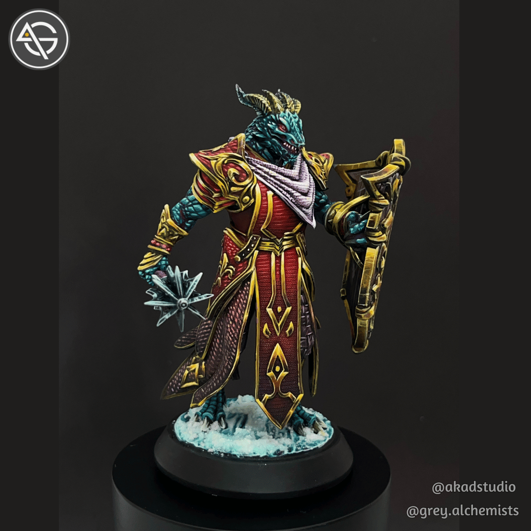 Grey Alchemists -  Dragonborn Paladin - 32mm/75mm DnD/Pathfinder/TTRPG Figure