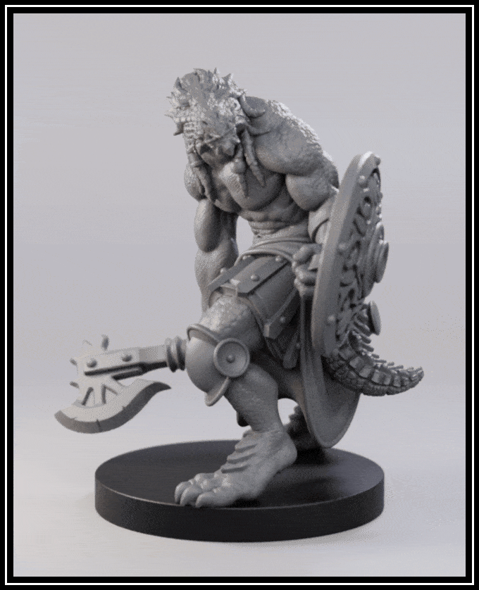 STL - Dragonborn Barbarian - DnD/TTRPG Figure/Miniature