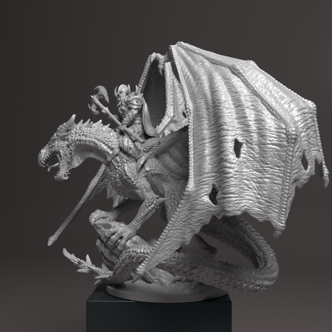 Nocturna - Drakor the Dragonrider - 75mm Pin Up/Figure/Model/Diorama