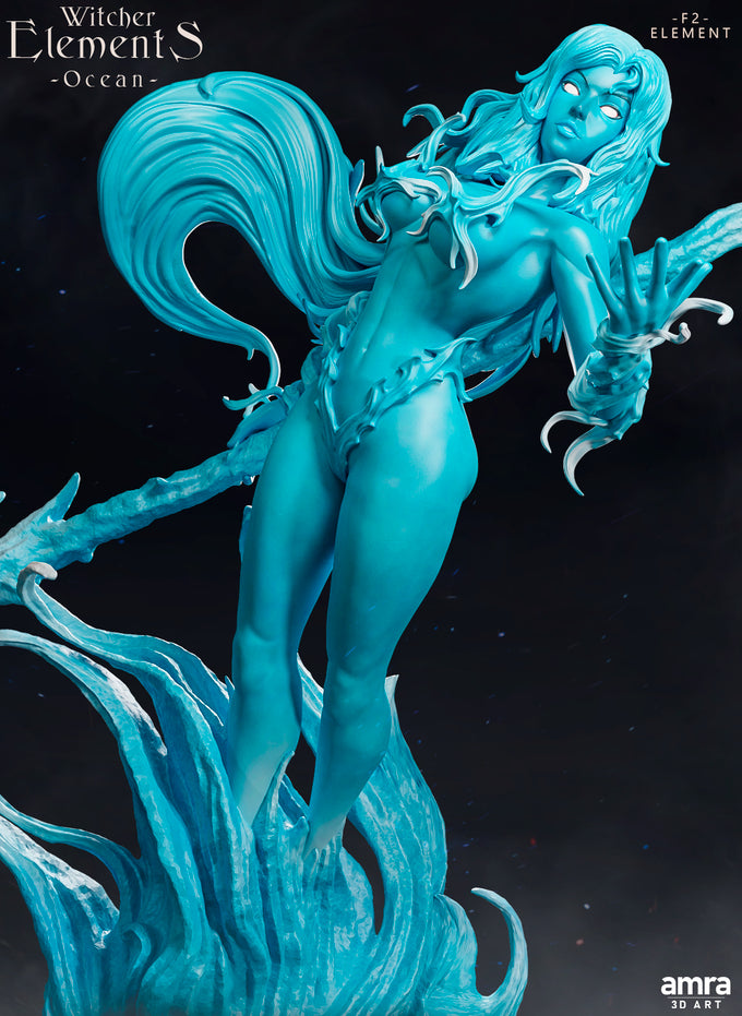 Amra 3D Art - Witcher Elements - Ocean #2 - 80mm Pin Up/Figure/Model/Diorama - Helios3DPrinting