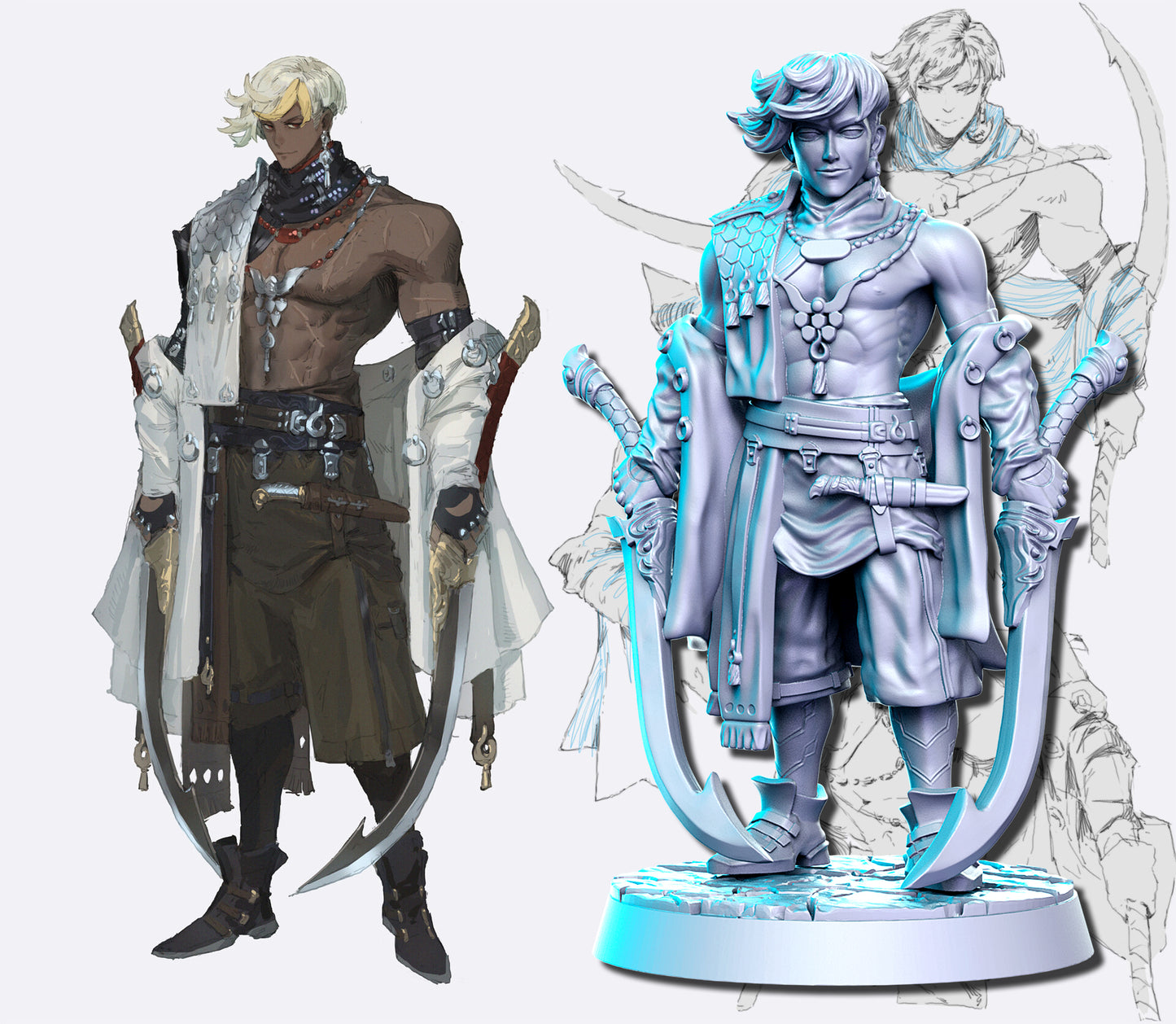 RN Estudio - Neokingdom #1 - Dual Swordsman - DnD/TTRPG Figure/Miniature