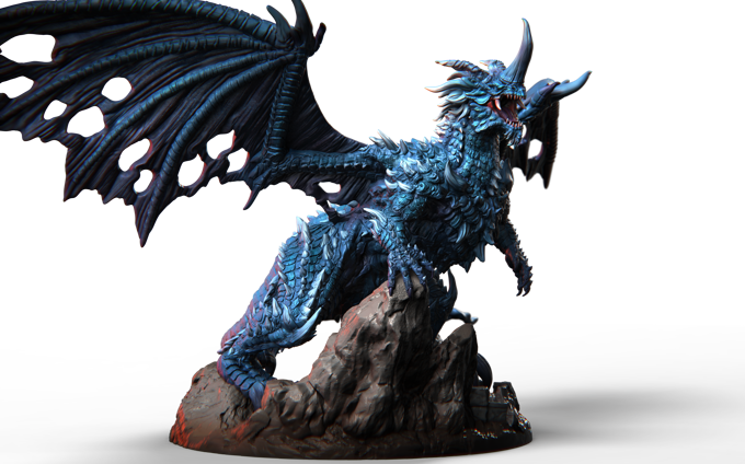 Aether & Alchemist - Blue Dragon - DnD/TTRPG Figure/Miniature - Helios3DPrinting