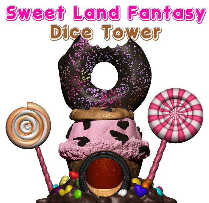 Slope3D - Sweetland Dice Tower - DnD/TTRPG/Roleplaying/Wargames