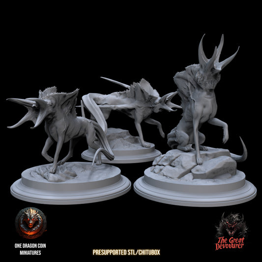 One Dragon Coin - Devouring Demon Hounds - DnD/TTRPG Figure/Miniature