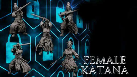 Forged Path - Tokugawa Ronin - Female Katana - DnD/Pathfinder/TTRPG Figure