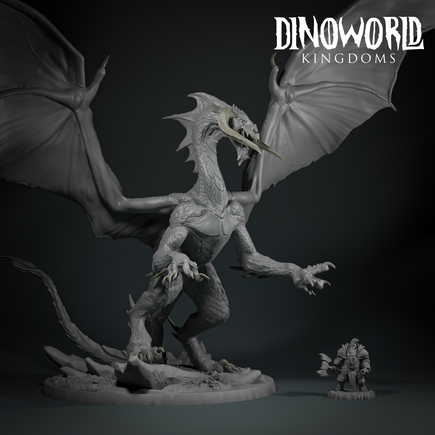 Dinoworld - Orks - Black Dragon - DnD/Pathfinder/TTRPG Figure Miniature
