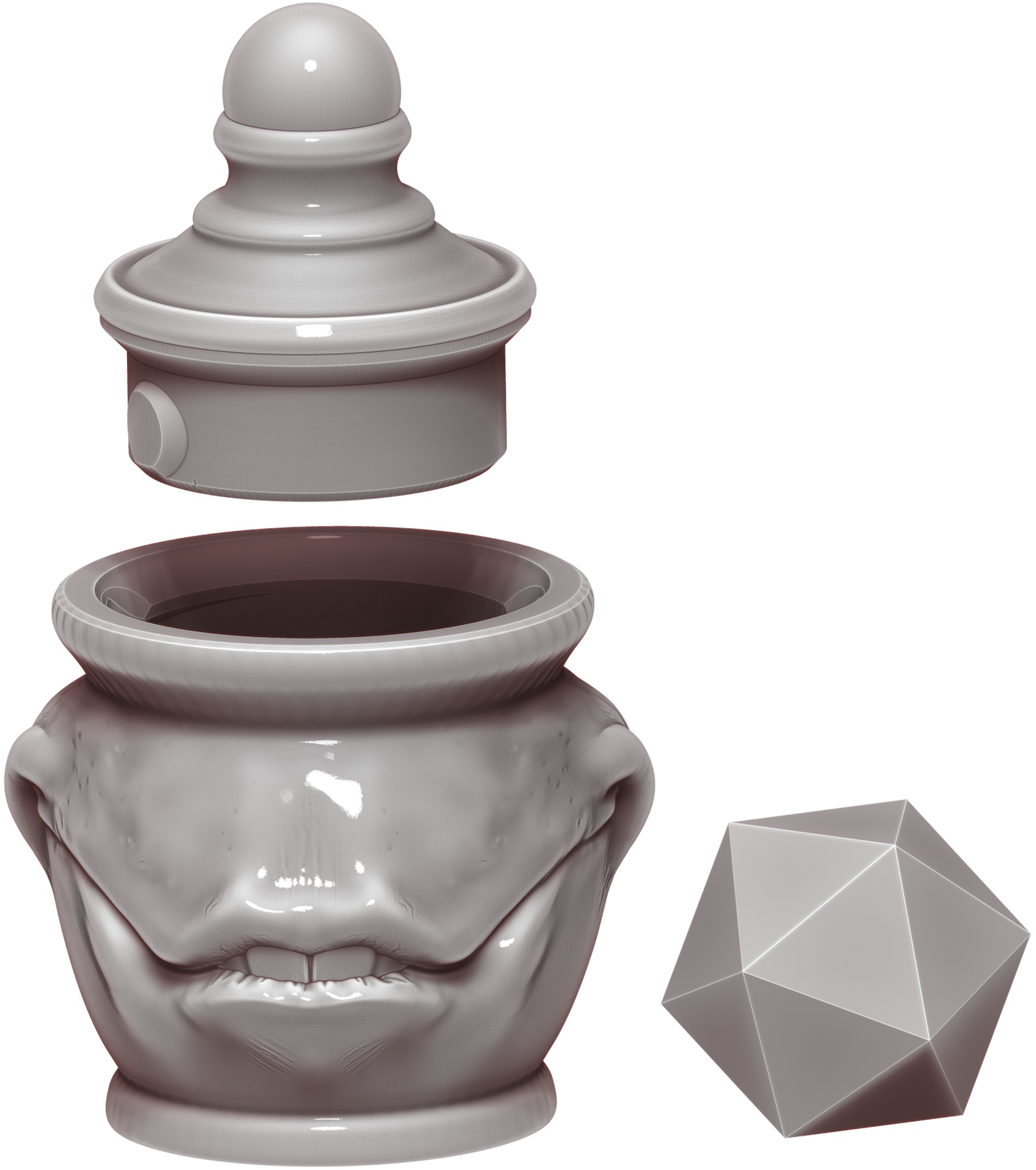 Ars Moriendi - Tiny Potions Dice Holder - Mouth - DnD/TTRPG/Roleplaying/Wargames - Helios3DPrinting