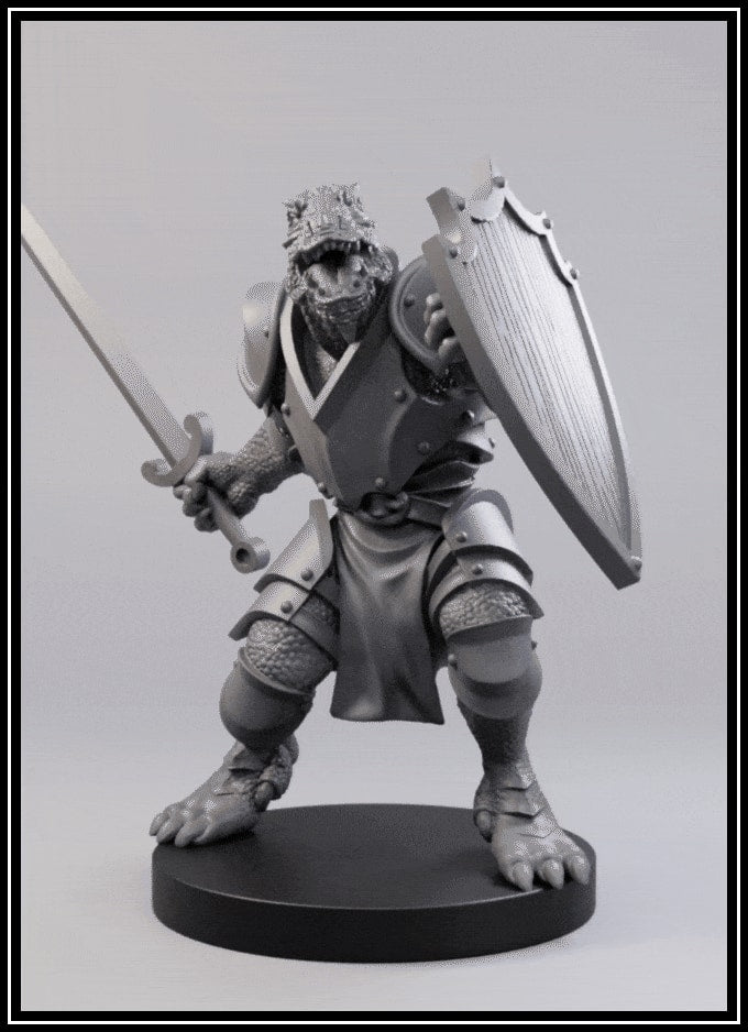 STL - Dragonborn Fighter - DnD/TTRPG Figure/Miniature