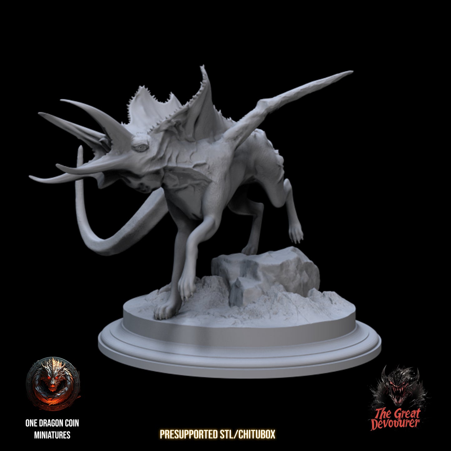 One Dragon Coin - Devouring Demon Hounds - DnD/TTRPG Figure/Miniature
