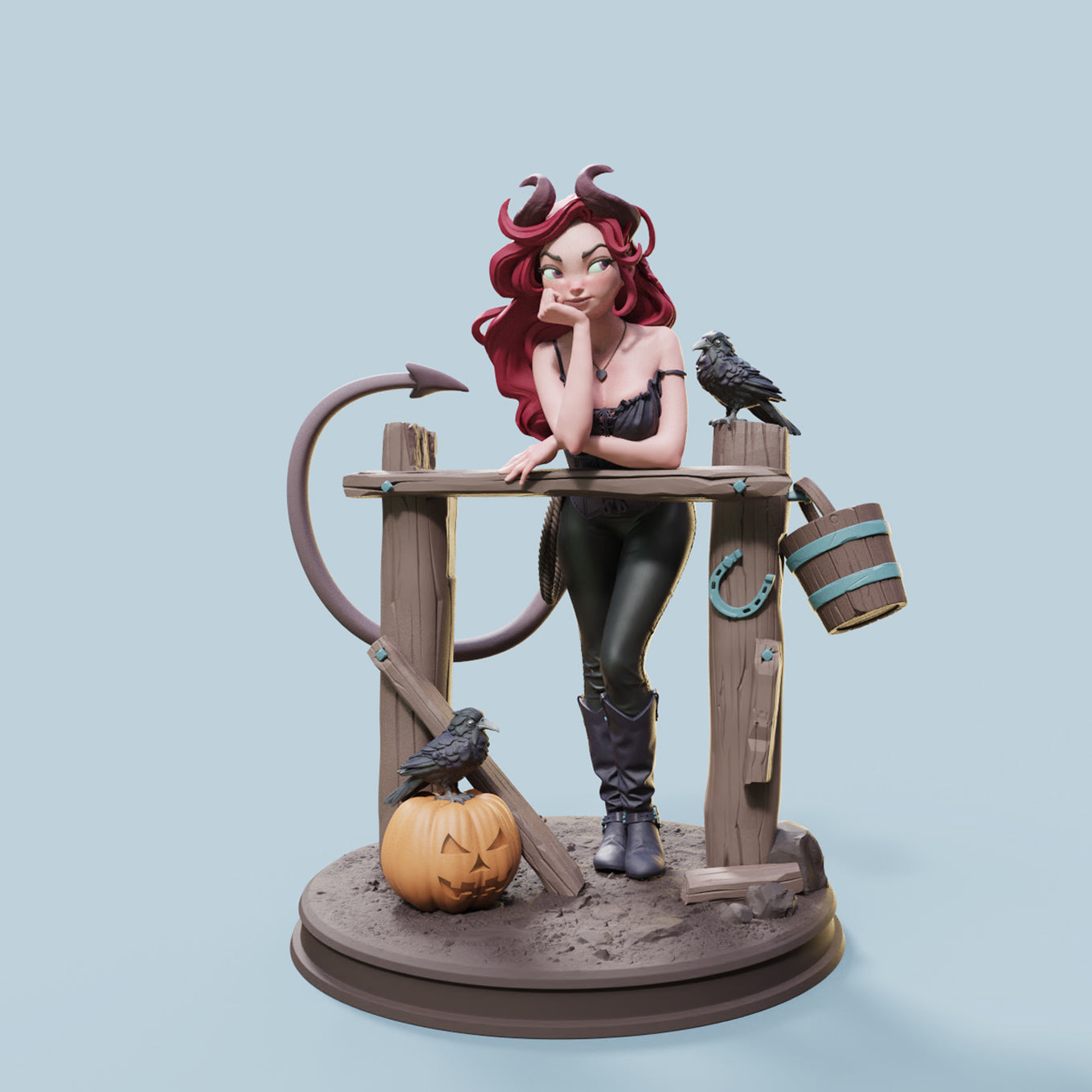 Female Miniatures - Nerissa Succubus - 32/75mm Pin Up/Figure/Figurine/Diorama - Helios3DPrinting