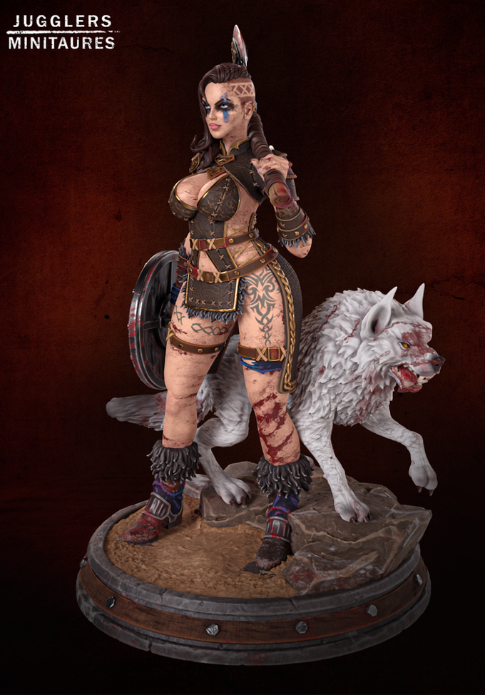Jugglers Miniatures - Runa Wildfire - 75mm Pin Up/Figure/Model/Diorama