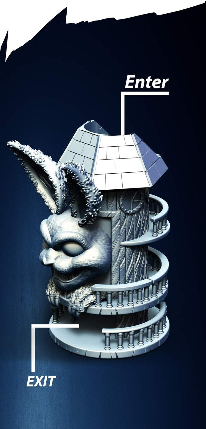 Slope3D - Bunny (Mischief) Dice Tower - DnD/TTRPG/Roleplaying/Wargames