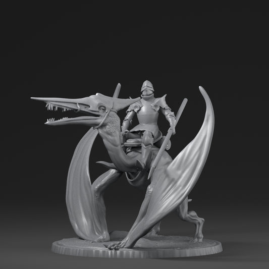 Dinoworld - Kingdoms #3 - Pterodactyl w/Rider - DnD/Pathfinder/TTRPG Figure
