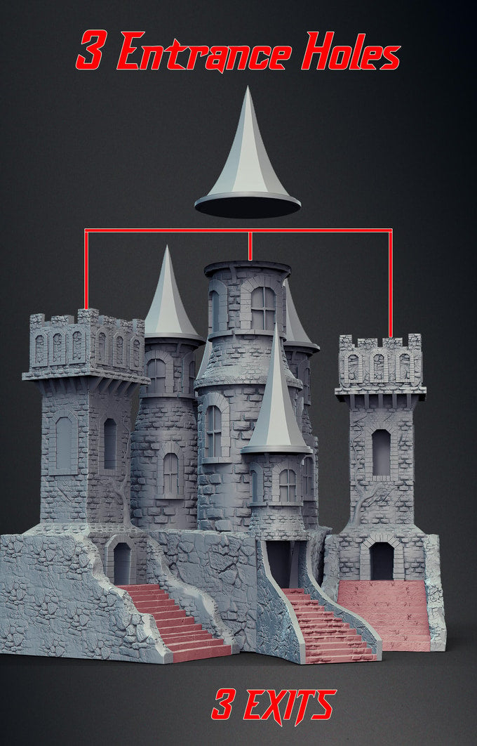 Slope3D - Abandoned Castle Dice Tower - DnD/TTRPG/Roleplaying/Wargames