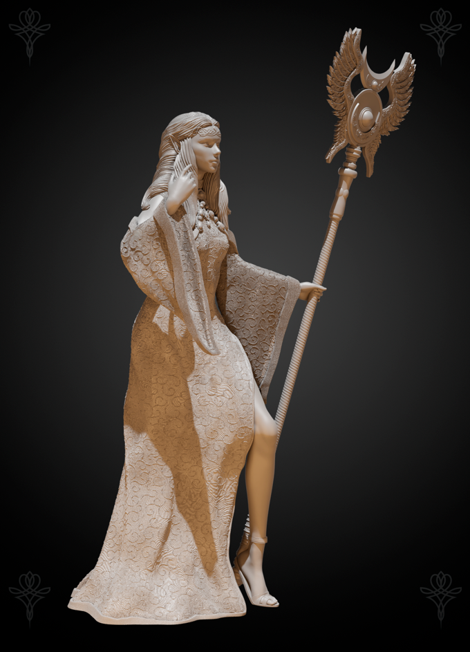 Acadia Studios - Tara Elven Queen - 32/75/100mm DnD/TTRPG Figure/Miniature - Helios3DPrinting