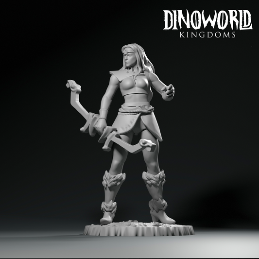 Dinoworld - Orks  - Archer Female - DnD/Pathfinder/TTRPG Figure Miniature