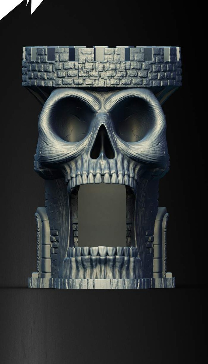 Slope3D - Royal Skull (Rook) Dice Tower - DnD/TTRPG/Roleplaying/Wargames
