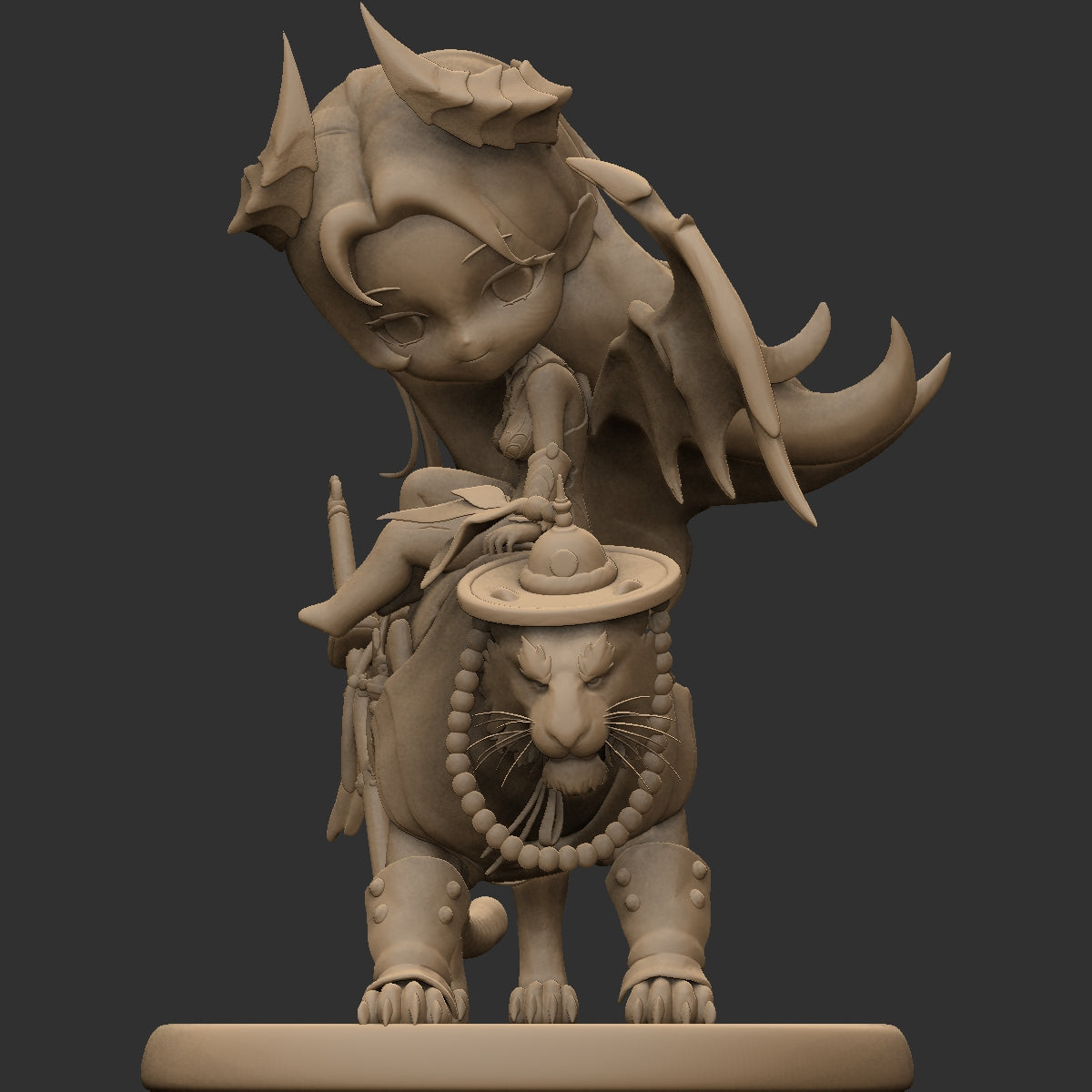 AliceFo - Chibi Monsters - Demoness & Tiger - DnD/TTRPG Figure/Miniature