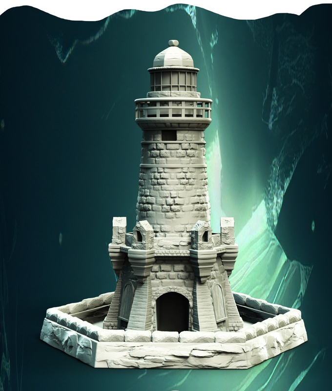 Slope3D - Lighthouse (Keep) Dice Tower - DnD/TTRPG/Roleplaying/Wargames