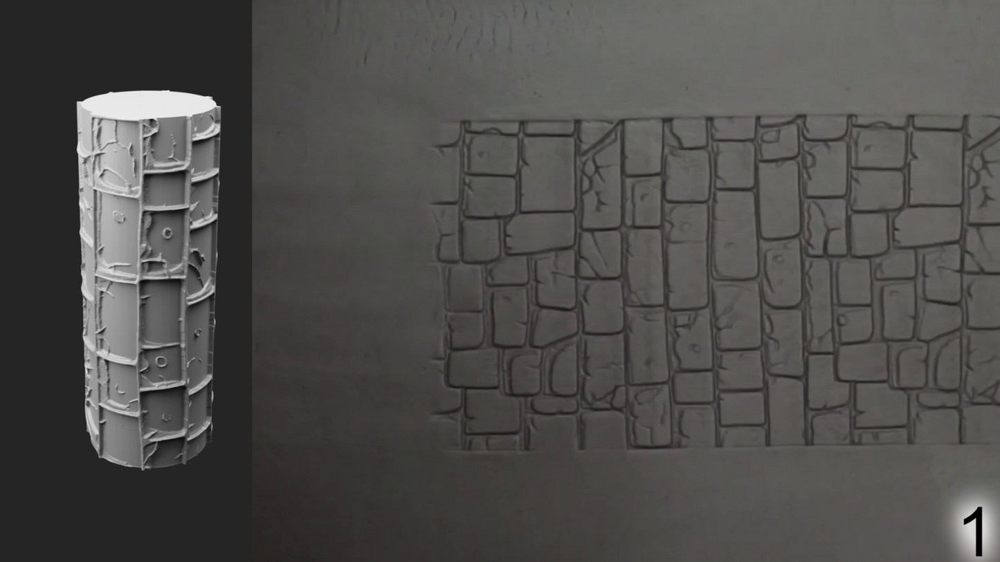 Jorrit - Texture Rollers #02 - Clay Roller for Scenery/TTRPG/Pottery Embossing