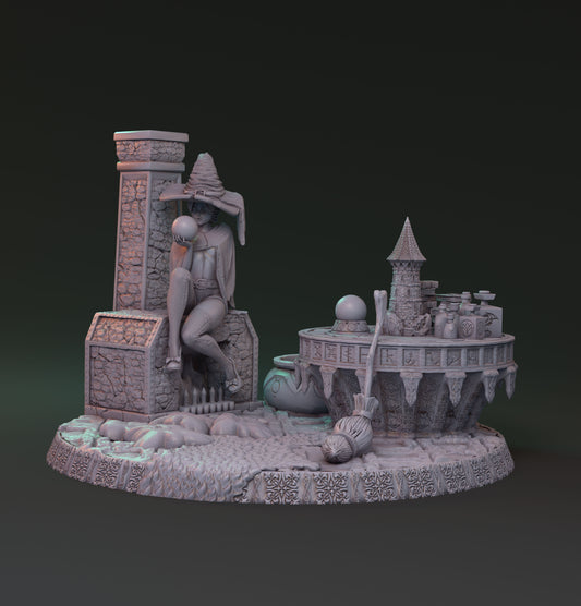 42studio - Yaleena Rauswasser, Witch - 32/75mm Pin Up/Figure/Model/Diorama - Helios3DPrinting