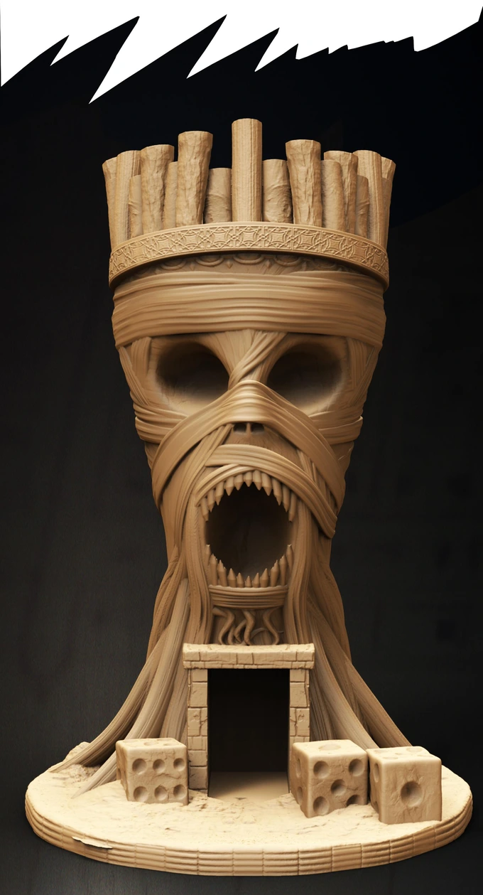 Slope3D - Mummy (Root) Dice Tower - DnD/TTRPG/Roleplaying/Wargames
