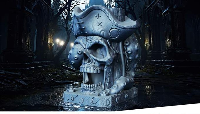 Slope3D - Pirate Skull (Octopus) Dice Tower - DnD/TTRPG/Roleplaying/Wargames