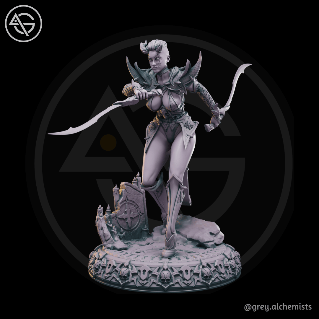 Grey Alchemists - Tiefling Assassin - 32mm/75mm DnD/Pathfinder/TTRPG Figure