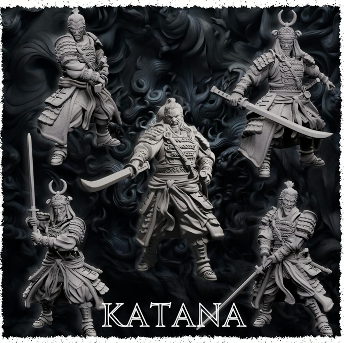 Forged Path - Tokugawa Guardians - Katana - DnD/Pathfinder/TTRPG Figure