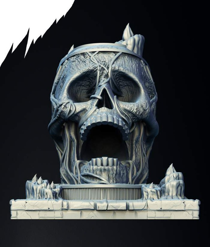 Slope3D - Ancient Skull (Vine) Dice Tower - DnD/TTRPG/Roleplaying/Wargames