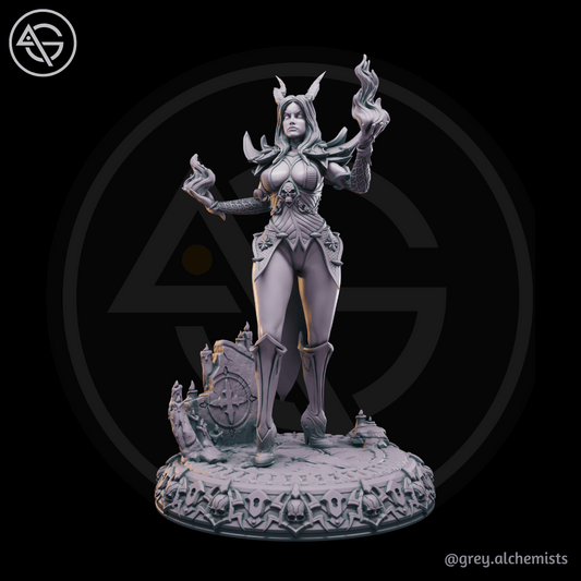 Grey Alchemists - Tiefling Sorcerer - 32mm/75mm DnD/Pathfinder/TTRPG Figure