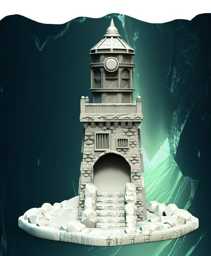 Slope3D - Lighthouse (Stone) Dice Tower - DnD/TTRPG/Roleplaying/Wargames