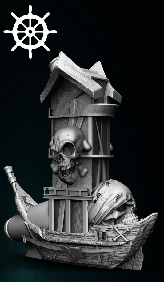 Slope3D - Pirate Ship (Cannon) Dice Tower - DnD/TTRPG/Roleplaying/Wargames