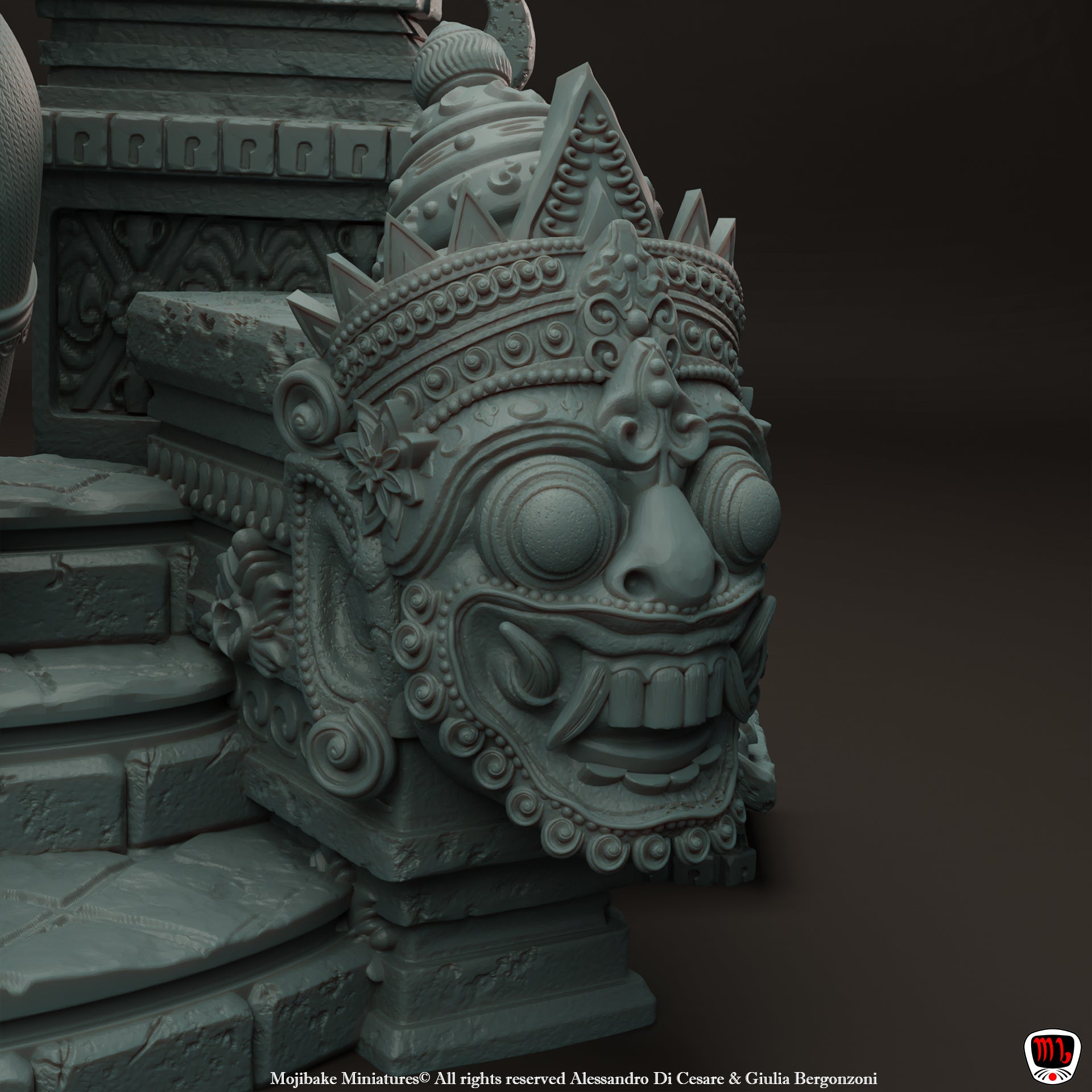 Mojibake - Hidden in the Shadows - Bali Randga - 120mm Pin Up/Figure/Model/Diorama - Helios3DPrinting