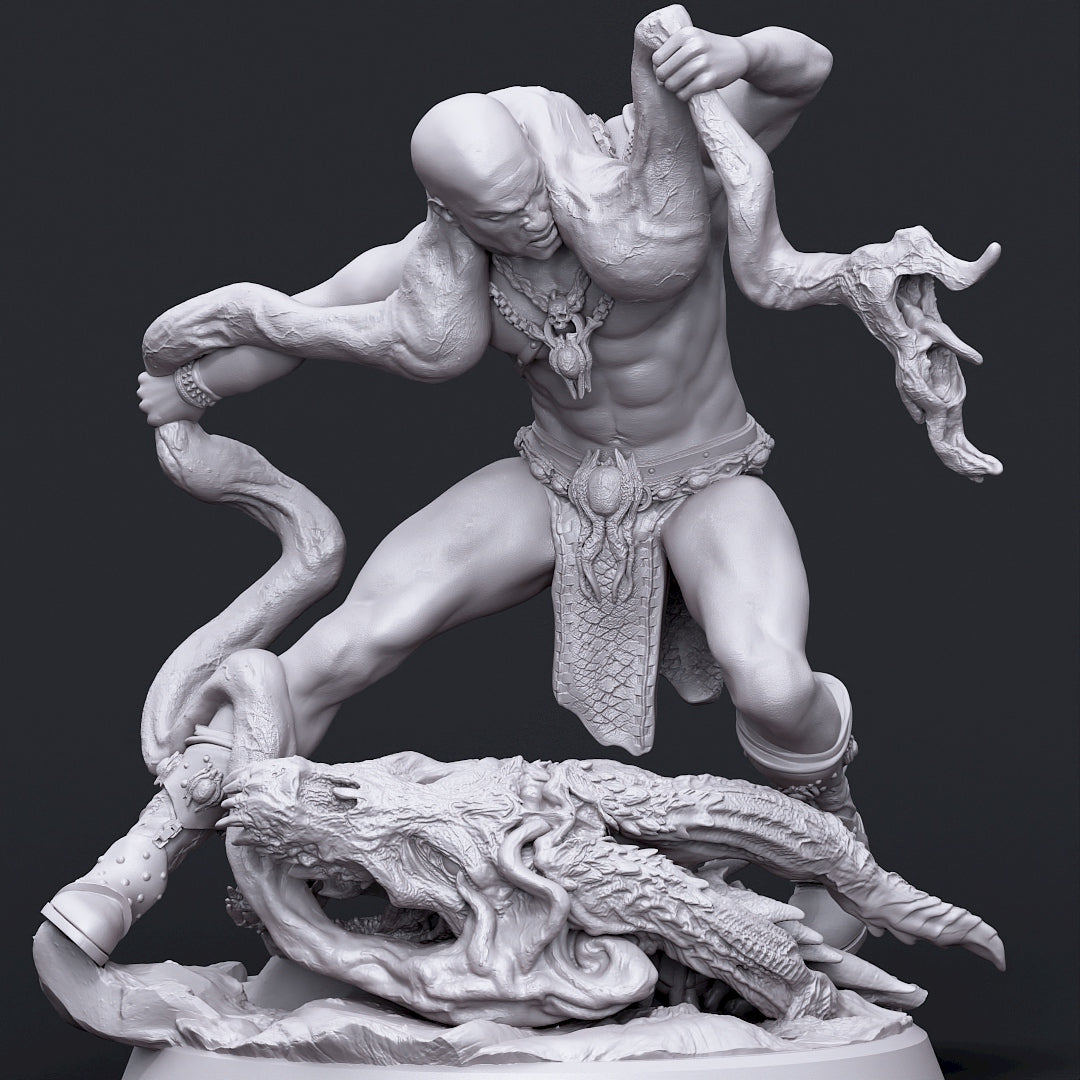 Printomancer - Boneflesh Warrior Vs Spirit - 32/75mm Pin Up/Figure/Model/Diorama