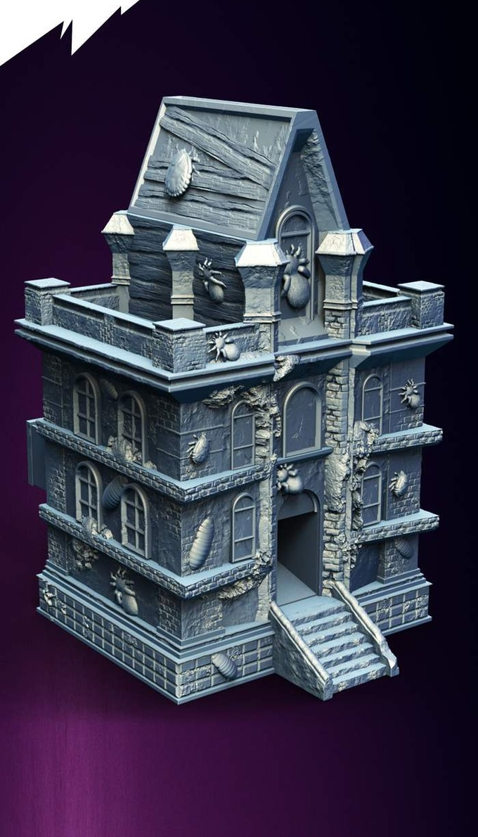 Slope3D - Infested Mansion Dice Tower - DnD/TTRPG/Roleplaying/Wargames