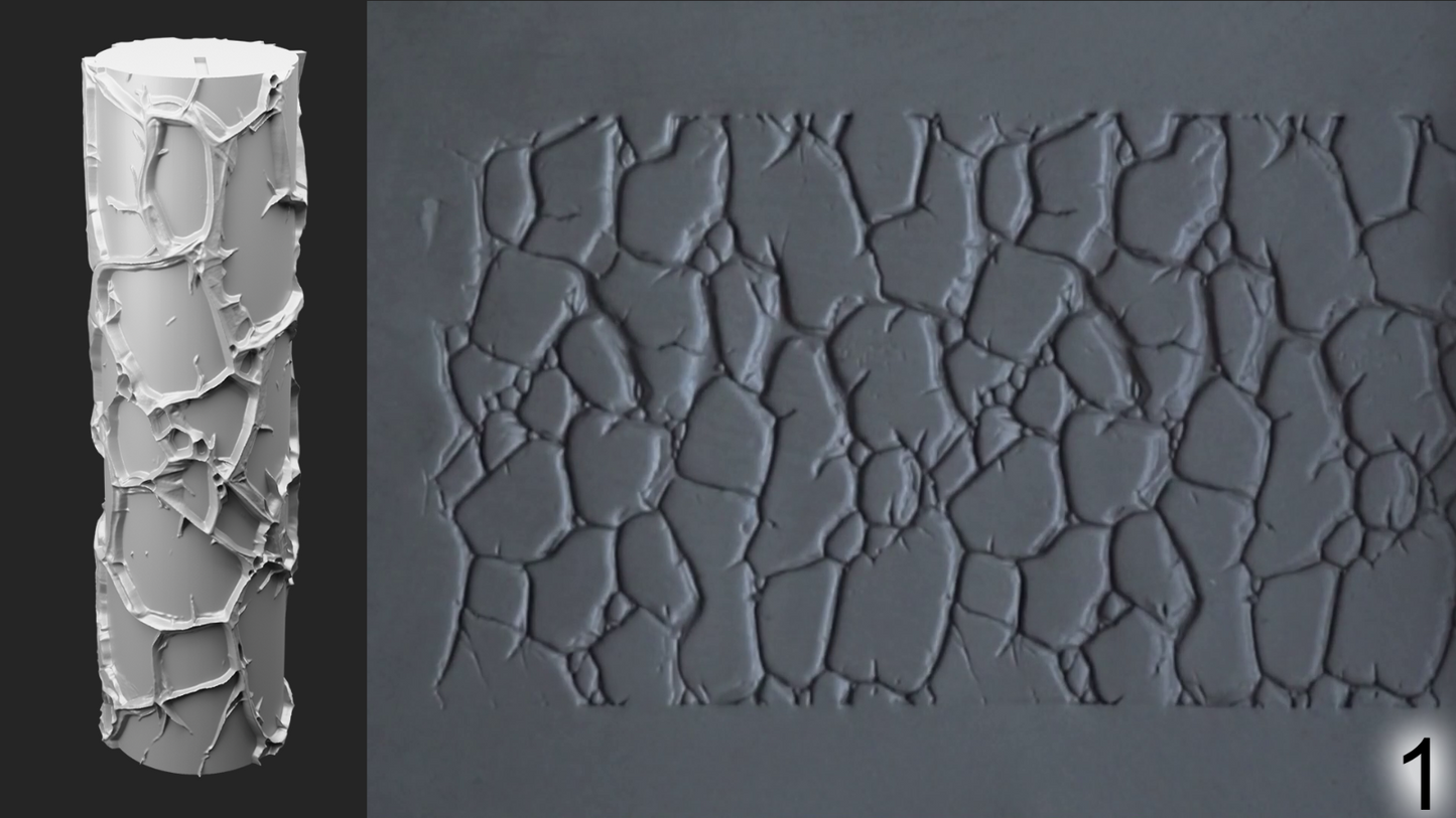 Jorrit - Texture Rollers #08 - Clay Roller for Scenery/TTRPG/Pottery Embossing