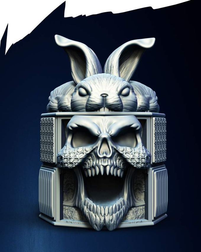 Slope3D - Bunny (Bones) Dice Tower - DnD/TTRPG/Roleplaying/Wargames