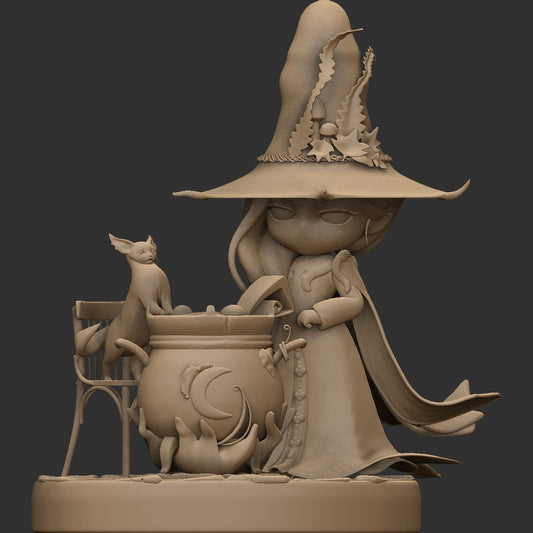 AliceFo - Chibi Monsters - Witch #2 - DnD/TTRPG Figure/Miniature