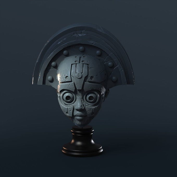 Cedric Snowmodel - Hanging Mask #1 - Unpainted Wall Decoration