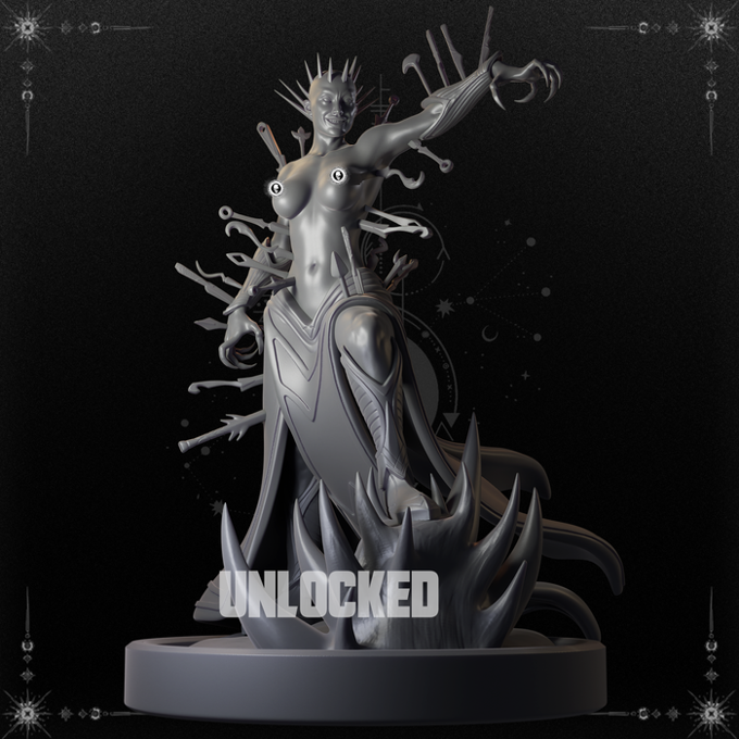 Black Fins Miniatures - Serathl, Lady of Pain - 75mm Pin Up/Figure/Model/Diorama