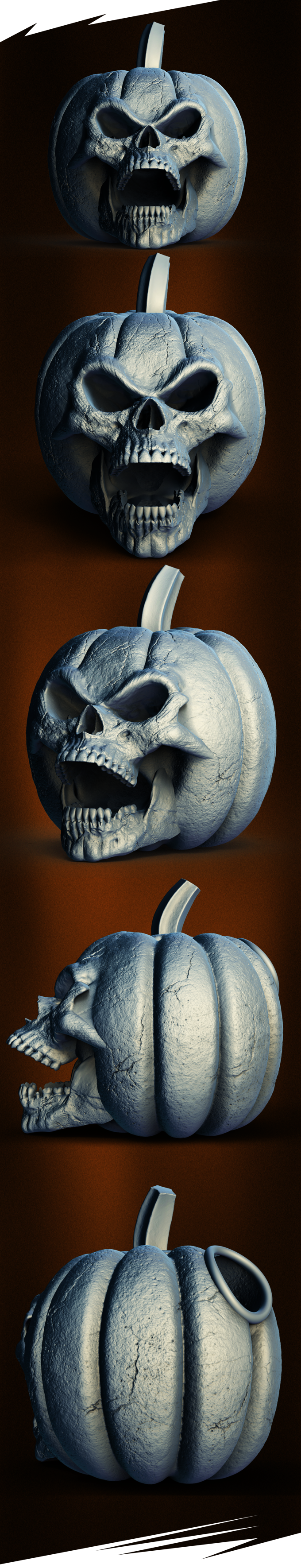 Slope3D - Pumpkin Skull Dice Tower - DnD/TTRPG/Roleplaying/Wargames