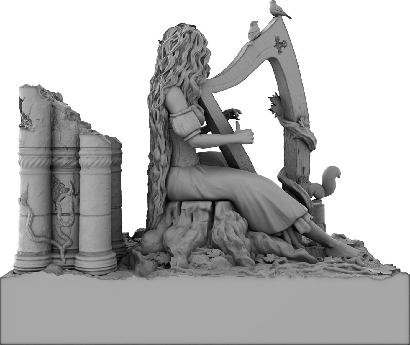 Amra 3D Art - Seasons - Autumn - 75mm Pin Up/Figure/Model/Diorama - Helios3DPrinting