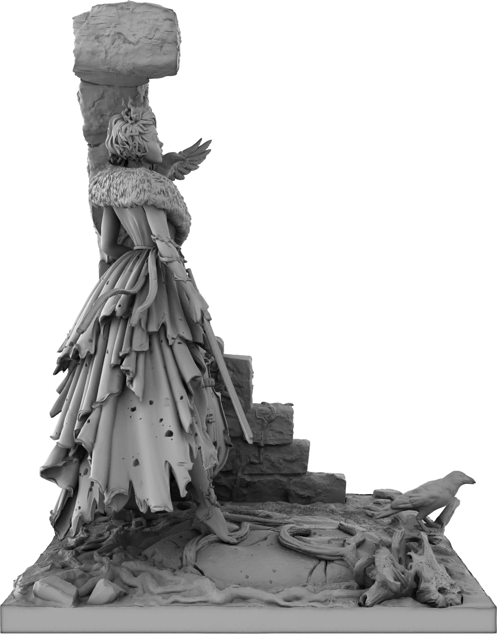 Amra 3D Art - Seasons - Winter - 75mm Pin Up/Figure/Model/Diorama - Helios3DPrinting